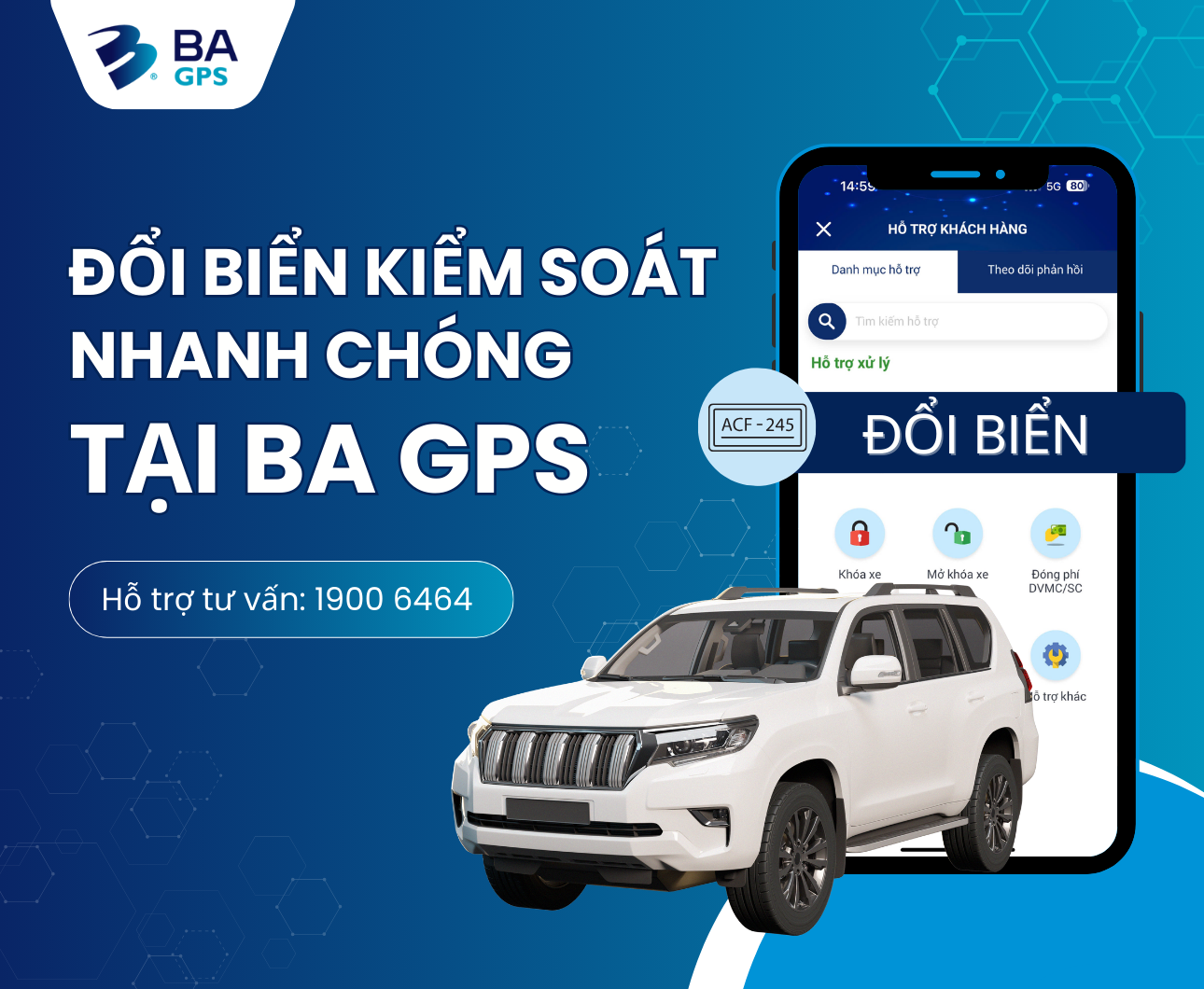 Đổi biển kiểm soát nhanh chóng trong 1 phút tại BA GPS - BA GPS