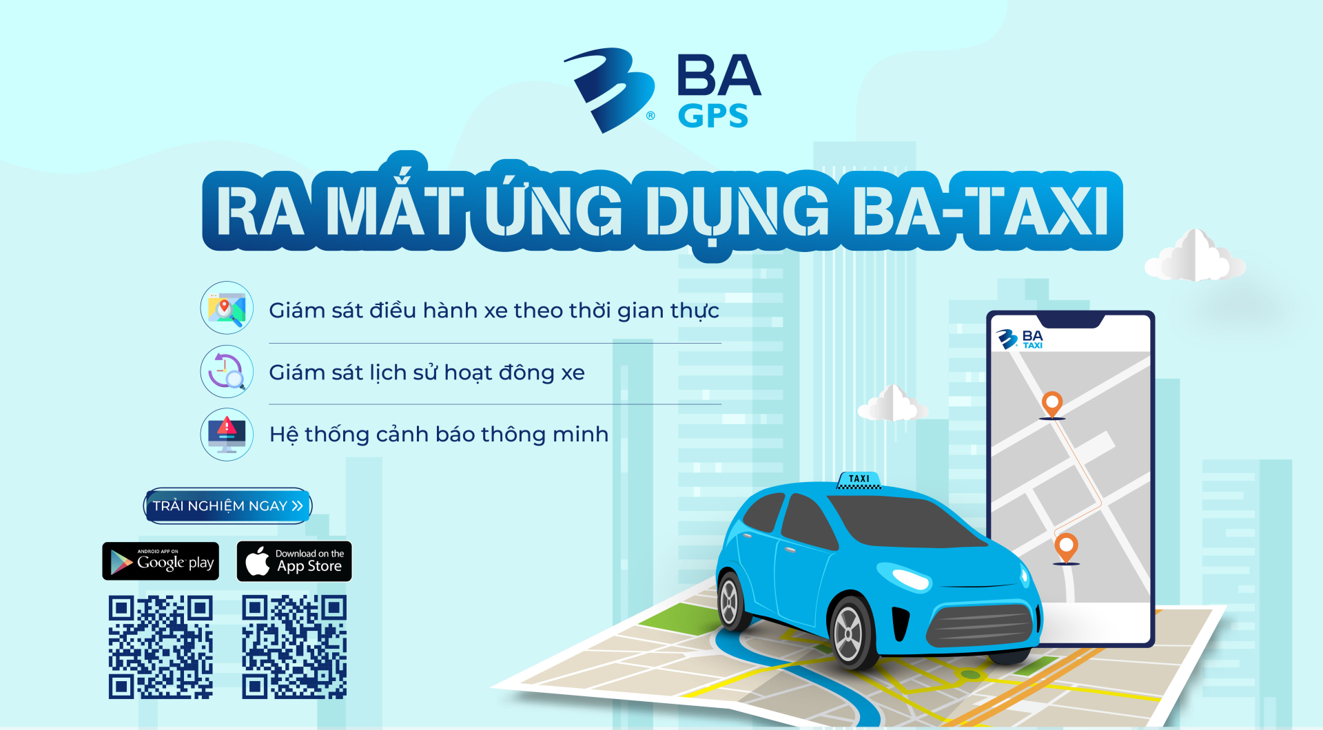 BA GPS THÔNG BÁO RA MẮT ỨNG DỤNG BA-TAXI