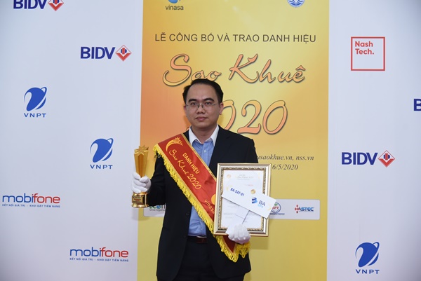 Giám đốc Công nghệ Phạm Thái Hòa đại diện BA GPS nhận danh hiệu Sao Khuê 2020
