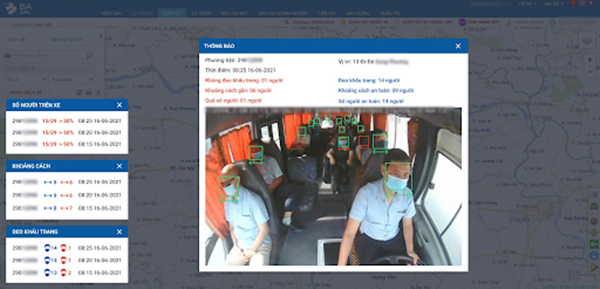 Công nghệ AI được phát triển trên camera xe khách giúp hỗ trợ phòng dịch Covid-19