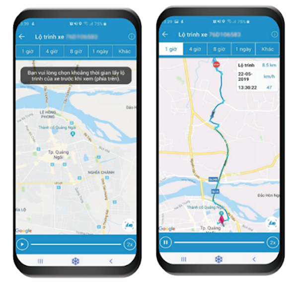 Theo dõi, giám sát trực tuyến vị trí, lộ trình phương tiện trên điện thoại 24/24