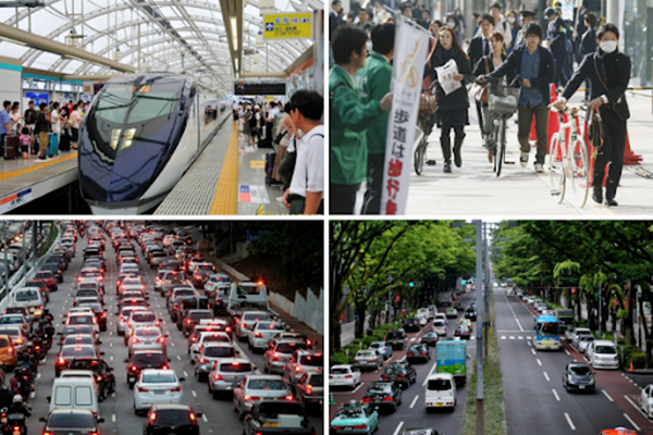 Phương tiện giao thông ở Nhật chủ yếu là tàu điện, ô tô và xe đạp