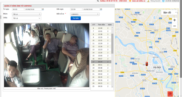 Camera giám sát xe khách giúp nhà quản lý theo dõi được nhân viên và hành khách trên xe