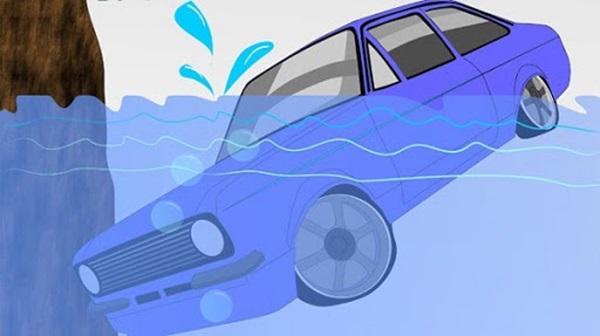 Có nhiều nguyên nhân dẫn đến việc lái xe ô tô rơi xuống nước 